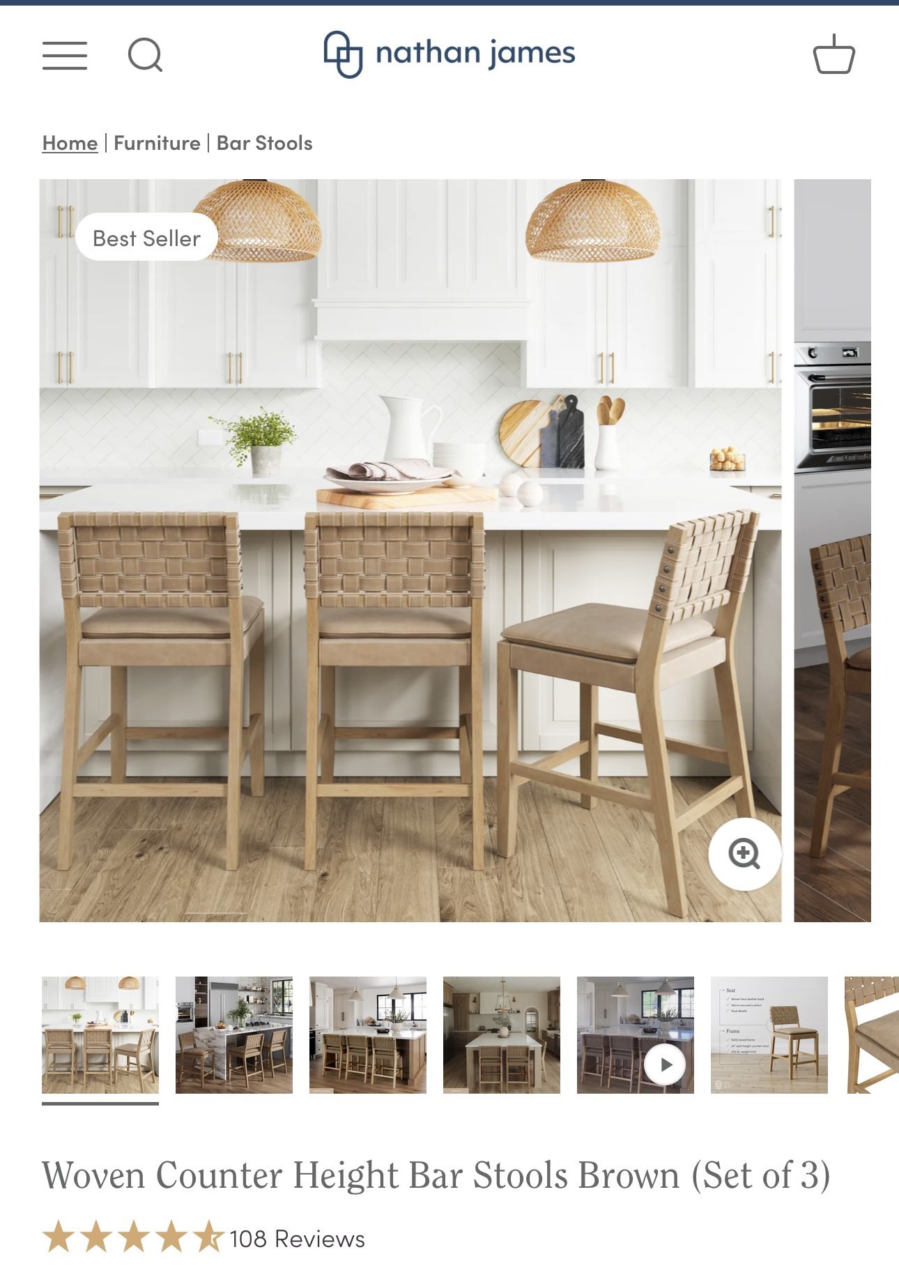 2 Counter Stools Faux Leather