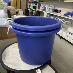 2 Pack, United Solutions Easy-Access Storage Rope Handle Tub, 19 Gallon, Blue