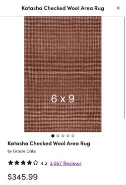 New Katasha checked wool rug 6’x9’ (still in packaging)