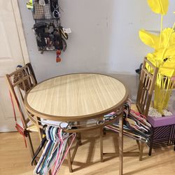 brand new metal and wood round table