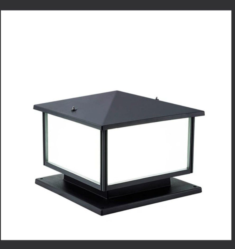 SLAWA Outdoor Column Lights With Mount Base, Exterior Patio Pillar Lights Outdoor Fixture With Aluminum Housing, Outdoor Post Lights Fixture With Temp