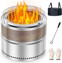 GVDV 20-Inch Smokeless Wood-Burning Fire Pit – Portable Outdoor Fire Pit