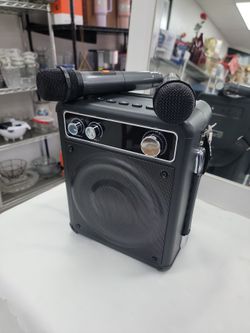 Portable Karaoke Speaker with Two Wireless Microphones