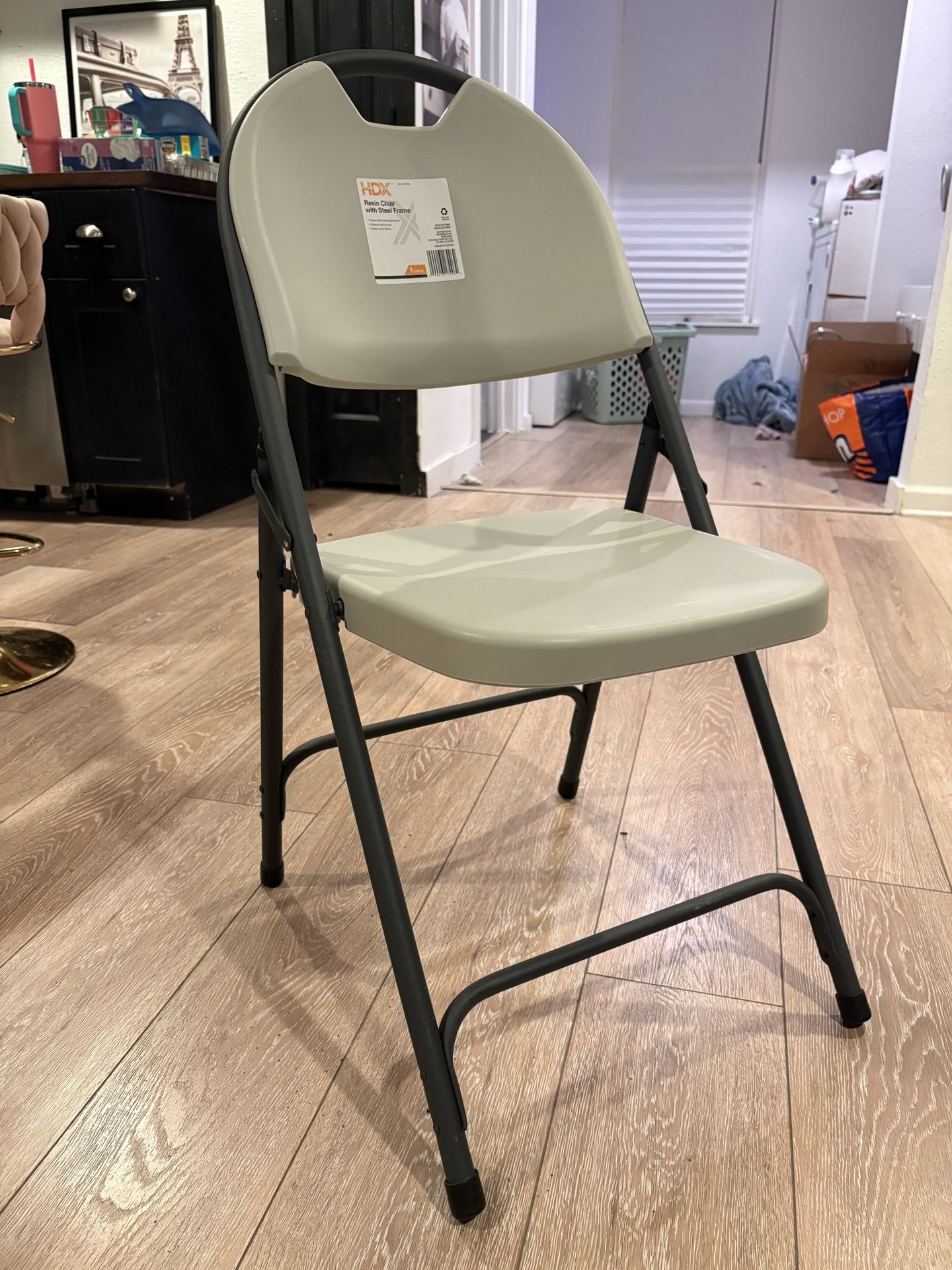 *NEW* Folding Chair HDX Earth Tan Plastic Seat Outdoor Safe (10+ Available)