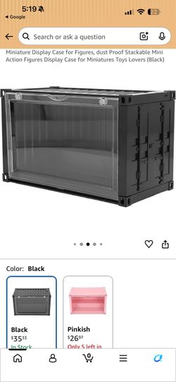 Miniature Display Case for Figures, dust Proof Stackable Mini Action Figures Display Case for Miniatures Toys Lovers (Black)