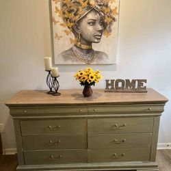 Olive Green 8 Drawer Dresser