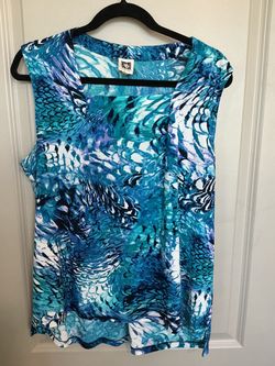Anne Klein Sleeveless Abstract Print Top Size L