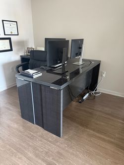 Matte black Italian wooden desk