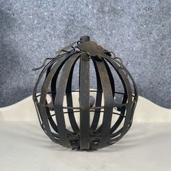 Wrought Iron Pumpkin Sculpture 8.5โ Halloween Fall Harvest Thanksgiving Metal Decor Decoration
