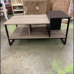 Coffee Table with Storage Shelves for Living Room, 39.3", Rectangle