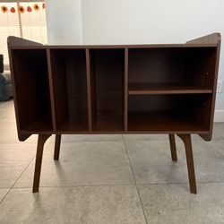 Record Player Stand With Storage Shelves 