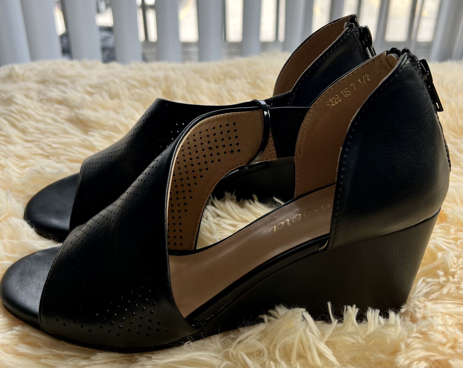 Womens Wedge Sandals Comfy Platform Clogs Mules Slip on high Heels 7.5