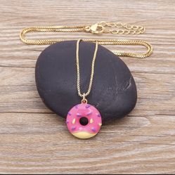 Gold Plated Donut Necklace