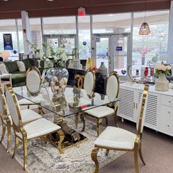 Dining tables, dining chairs, fancy, classy, or simple on sale now