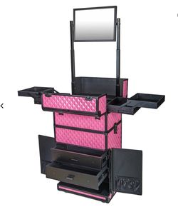 REBEL Series Pro Makeup Artists Rolling Train Case Trolley Case