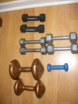Lots of weights dumbbells