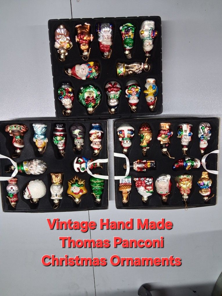 Vintage THOMAS PANCONI Christmas Ornaments Set Of 36 