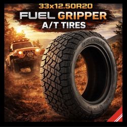 Brand New 33X12.50R20 Fuel Gripper A/T Tires