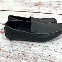 Calvin Klein Mens Black casual dress Leather Slip On Casual Loafers shoes 9.5