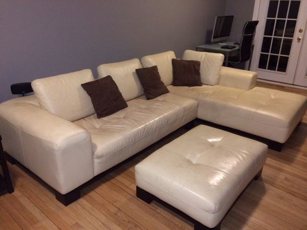 Decoro Leather Sectional With Ottoman For In Wheaton Il Decoro Leather Sectional With Ottoman