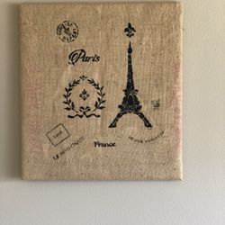 Framed Burlap Coffee Bag France