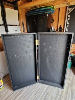 Pegboard Display Box With Wheels & Locks