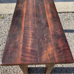 Amish Made Reclaimed Barnwood Farmhouse Table with Breadboard Ends