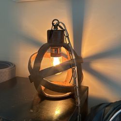 Hanging Edison Bulb Wood Lamp