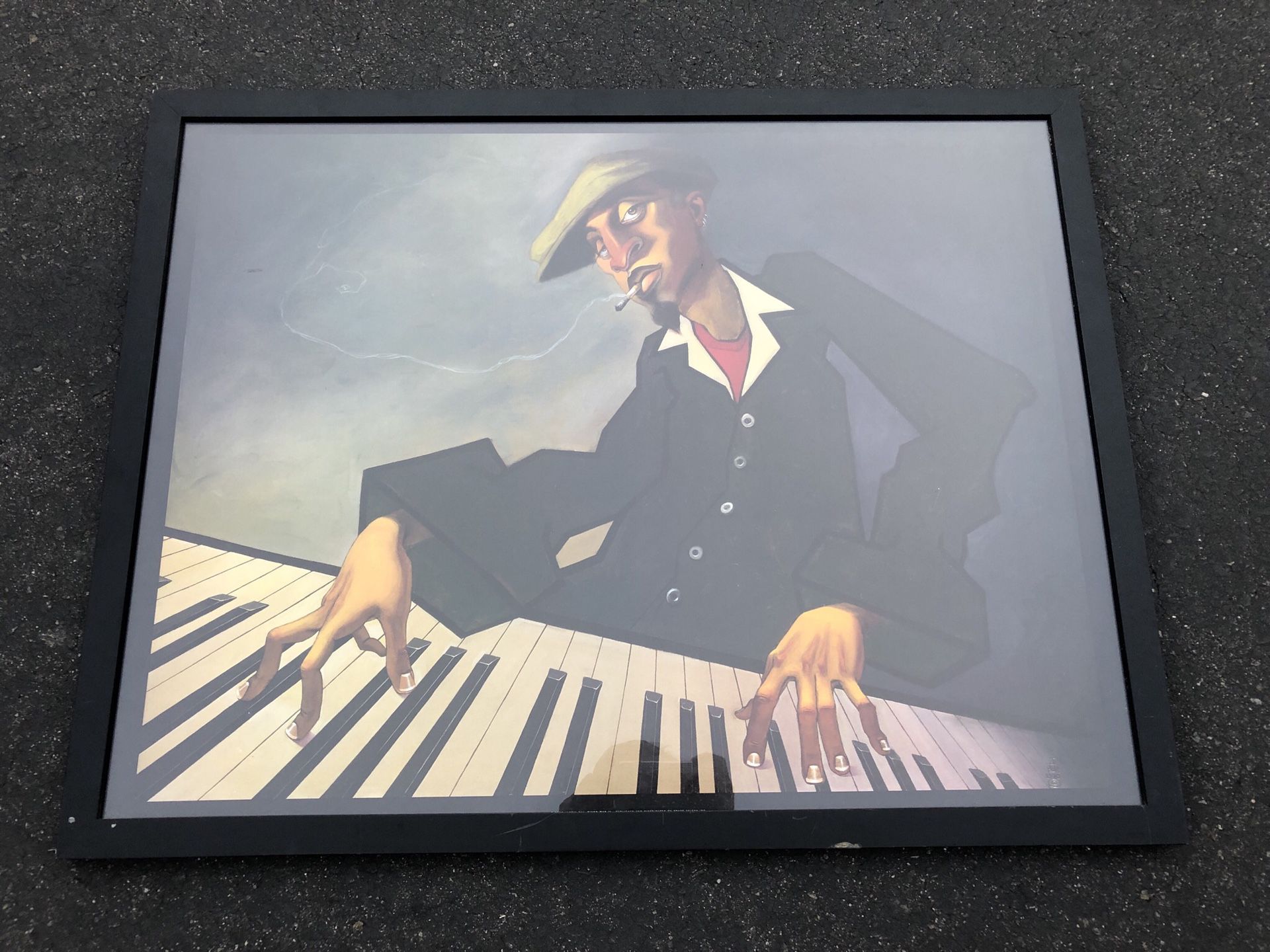 Framed Archival Justin Bua Piano Man Print