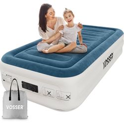 Twin Air Mattress with Built-in Pump,Fast & Easy Inflation/Deflation 