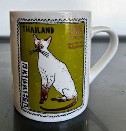 Coffee Mug Cats Thailand Stamp