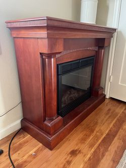 Mahogany Wood Fake Fireplace