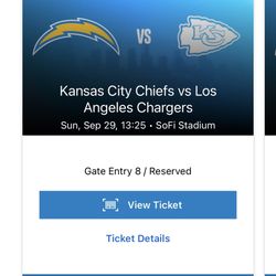 Pair Of Chargers Vs. Chiefs 9/29 Sofi