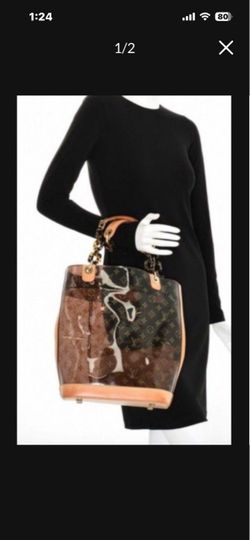 NE Monogram Vinyl Ambre Purse Handbag Satchel Shoulder Tote Bag Vacation Beach Travel