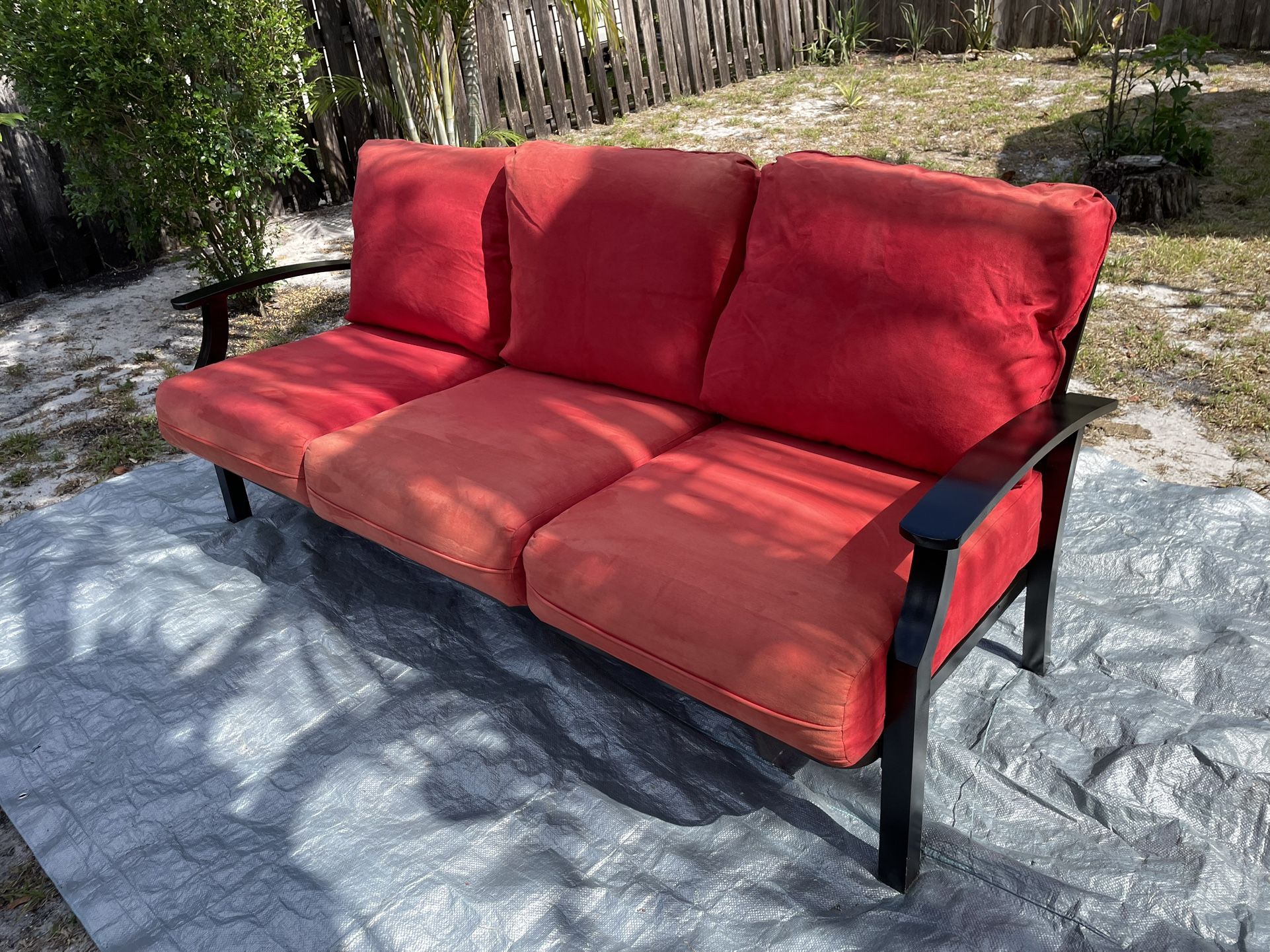 Metal Sofa Patio Furniture (78”W X 30”D X 11” To Seat) Good Condition $60 Firm On Price