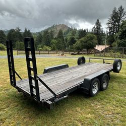 2007 7x18 Flat Bed Trailer 7k With Ramps