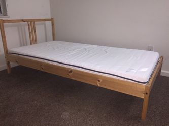 IKEA FJELLSE bed frame includes bed base mattress for Sale in