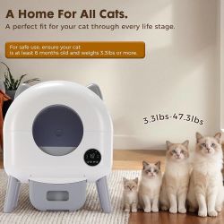 Self Cleaning Litter Box, Automatic Cat Litter Box - APP Control and Weight Monitoring, Safety Sensors Protection, Ultra-Quiet, Odor Control, Includes