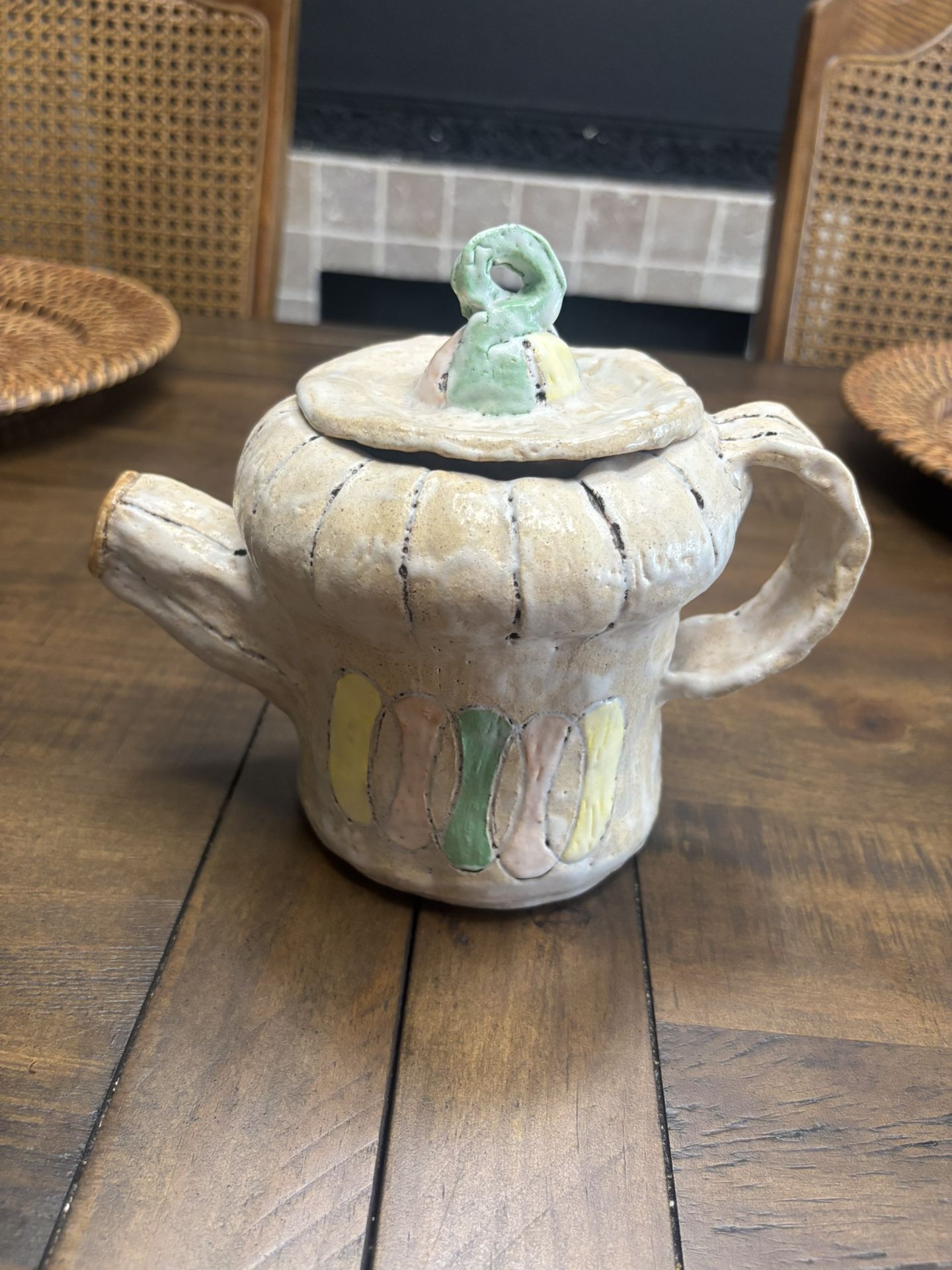 Vintage Mid Century Modern Whimsical Ceramic Tea Pot