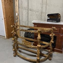 Vintage Gold Ornate Console Table Frame — Heavy & High-End