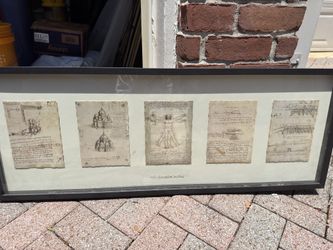 Leonard Davinci Framed 3D Prints 41 X 16 Inches - High Quality 