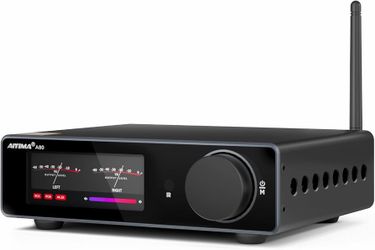 AIYIMA A80 Bluetooth Stereo Amplifier DAC HiFi Home Audio Component TPA3255 with PFFB,2 Channel Hi-Res Class D Power Amp | PC-USB COA Opt Inputs,Digit