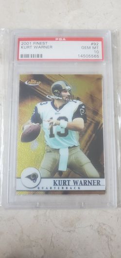 2001 Topps Finest Kurt Warner PSA 10 Gem Mint