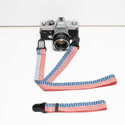 Handcrafted 38" American Flag Camera Neck/Wrist Strap Combo Peak Design Anchors