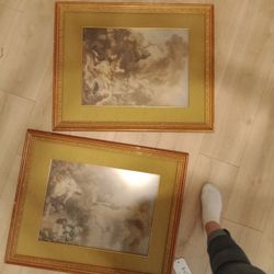 2 Vintage Pictures With Frames