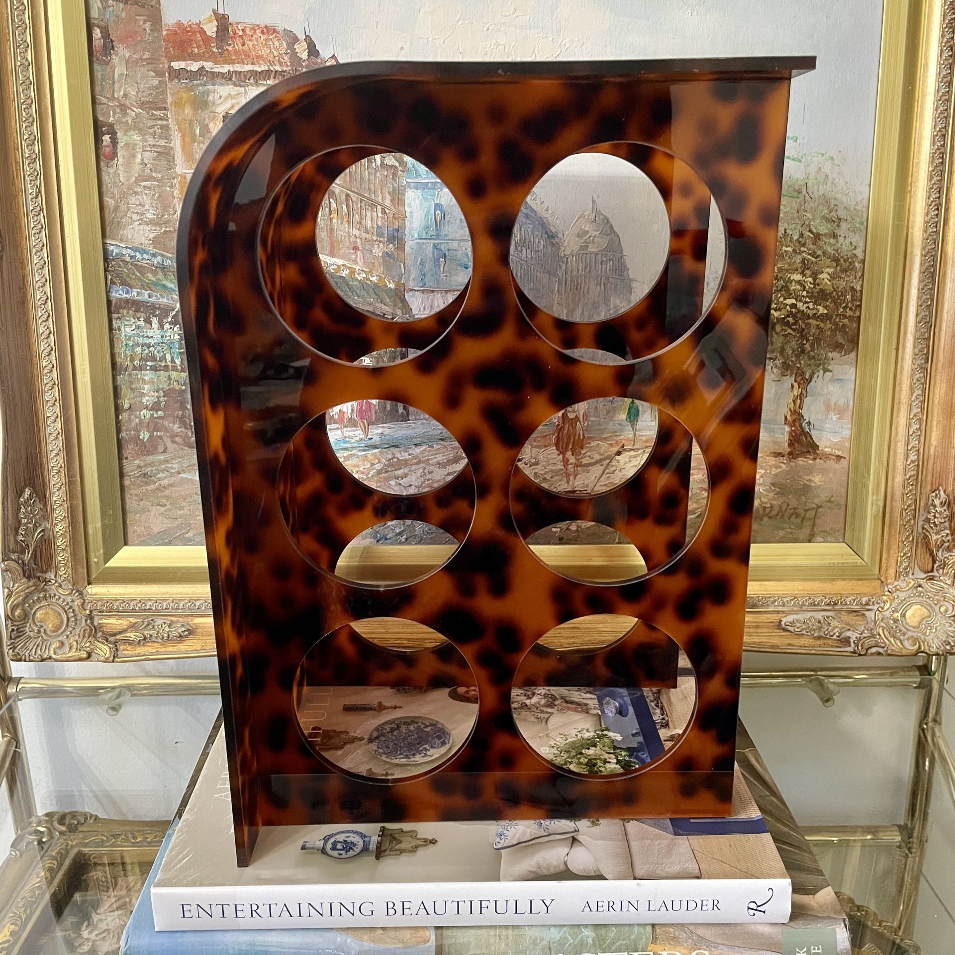Tortoise Acrylic Wine Rack (Can be Displayed Vertically or Horizontally; 14” L x 9 1/2” W x 8” D)