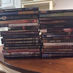 Christian Faith DVD Lot – Gospel Hymns, Pat Robertson, Prophecy, Biblical History, 30+ DVDs