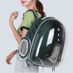 Green- PetPack Adorable Bubble Carrying Bag for Small, Medium dogs Cats, Space Capsule Pet Park, Hiking backpack, Airline Approved Travel Carrier  