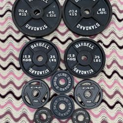 SET OF OLYMPIC PLATES  (PAIRS OF)  : 45s  35s  10s. 5s. 2.5s 