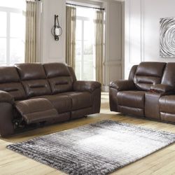 Stoneland Chocolate Power Reclining Living Room Set

